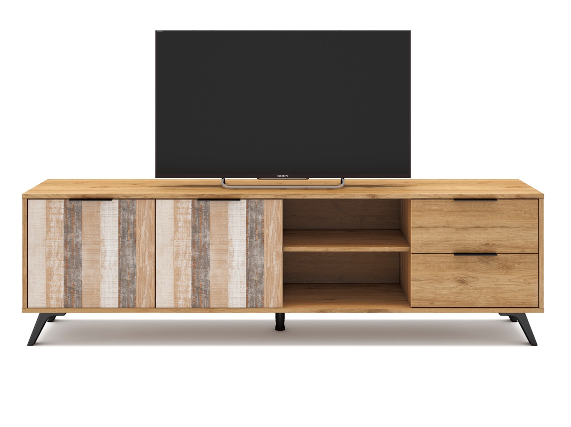 Mueble TV ecorce natural textura 180 cm