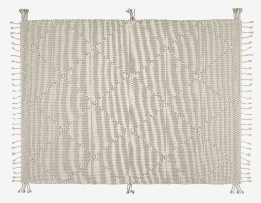 Alfombra estilo rústico algodón color beige 160x230 cm