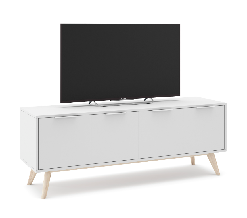 Mueble TV Campus madera de pino blanco 140x40 cm