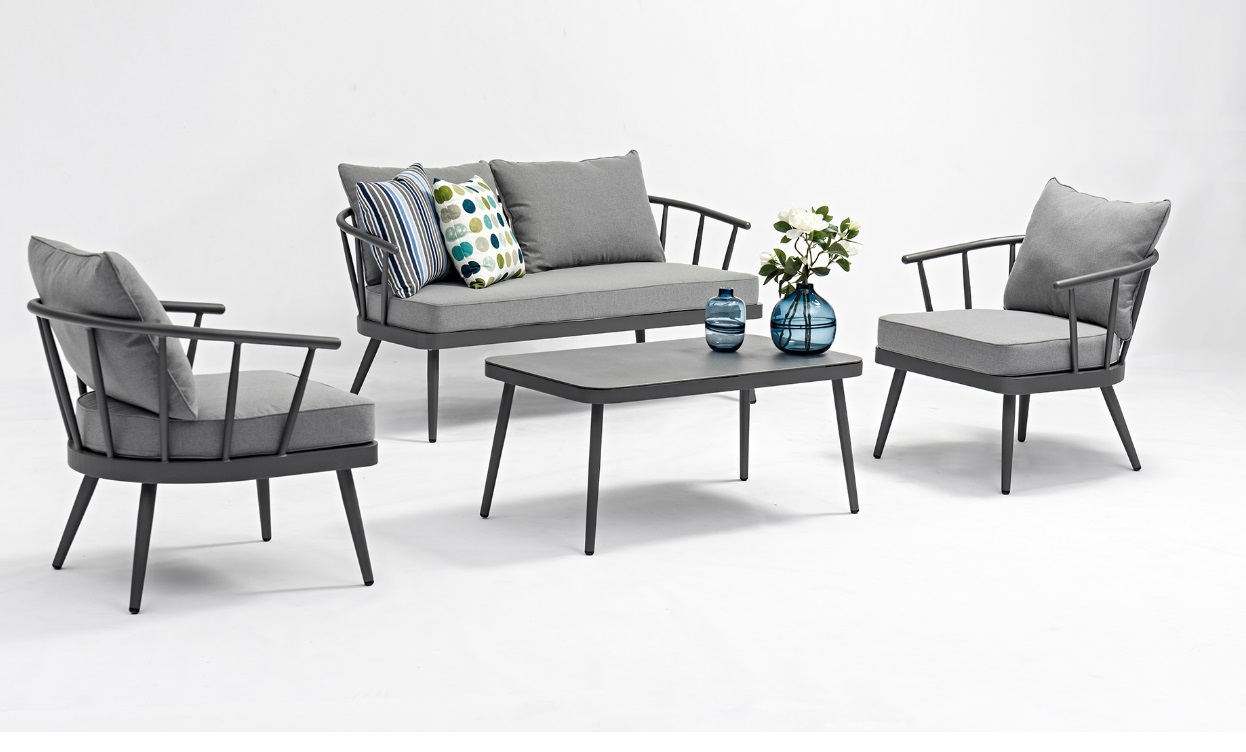 Set sofa jardin Split aluminio griscon cojines