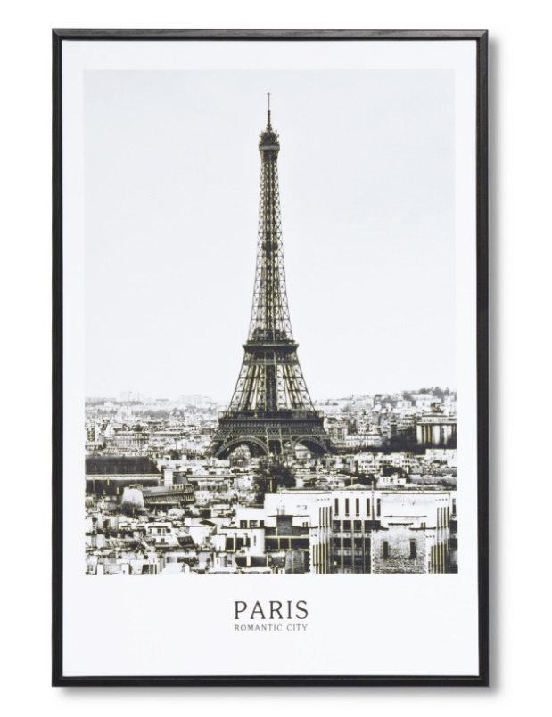 Cuadro Eiffel negro 40x60 cm