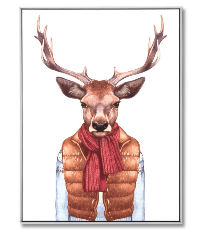 Cuadro Deer Vest blanco 60x80 cm