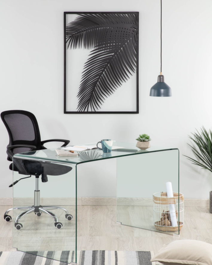 Mesa escritorio cristal templado 150x80x75cm - Muebles Chaflan