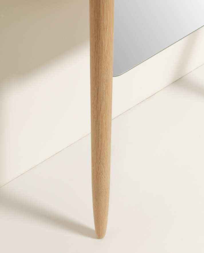 Espejo de pie con patas de madera maciza de abedul 54x160cm