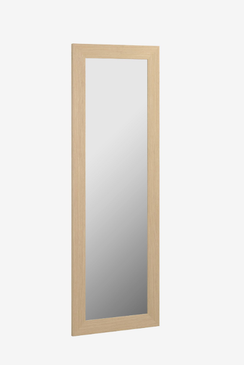 Espejo con marco ancho de madera acabado natural 52,5x152 cm