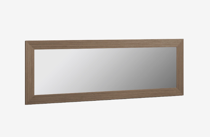 Espejo con marco ancho de madera acabado nogal 52,5x152 cm