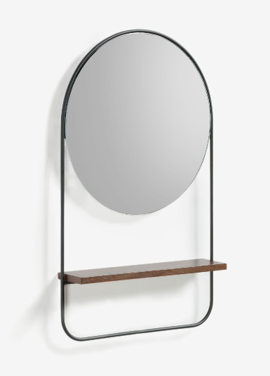 Espejo Margo acero negro mate 37x58 cm