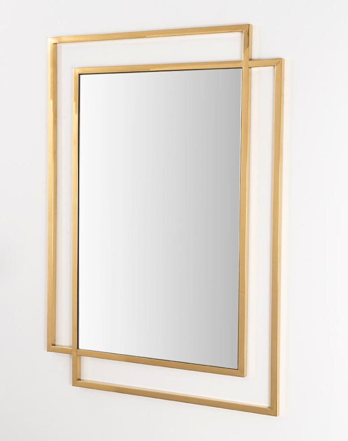 Espejo de pared acero dorado 110x80cm