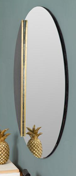Espejo redondo metal y marmol negro 71cm