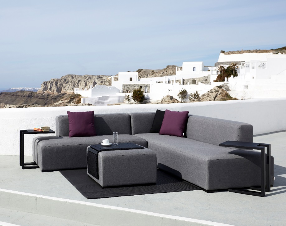 Lounge IOS sofa terraza tapizado gris divano lounge - www.regaldekor.com
