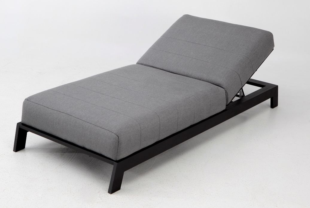 KEA  tumbona terraza lounge tapizado gris aluminio negro