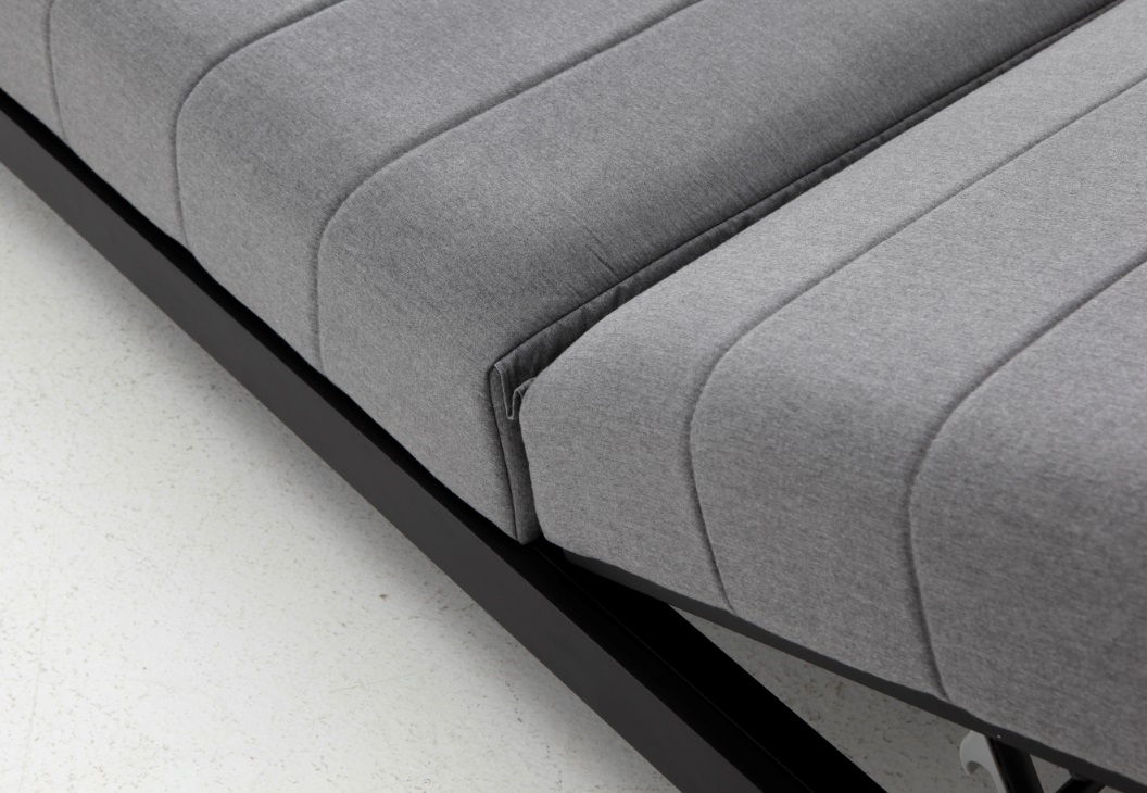 KEA  tumbona terraza lounge tapizado gris aluminio negro