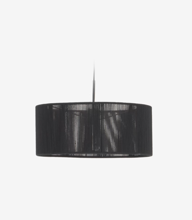 Pantalla lámpara de techo Soller algodón negro 47cm