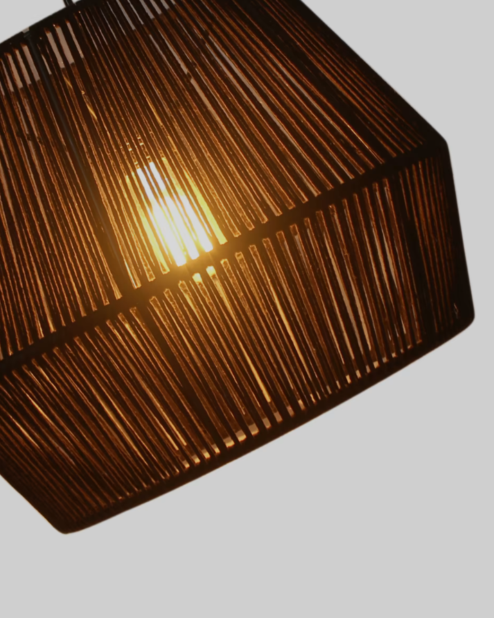 Pantalla lámpara de techo Soller algodón negro 36,5cm