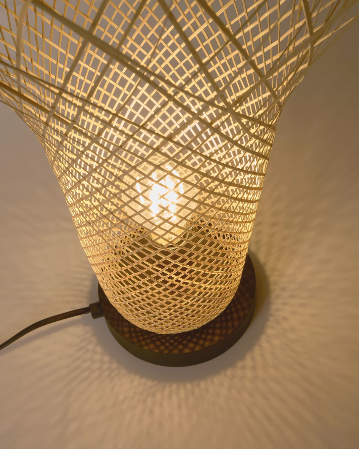Lámpara de mesa Beneteau bambú natural