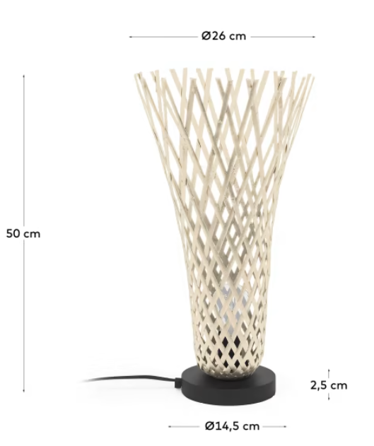 Lámpara de mesa Beneteau bambú natural