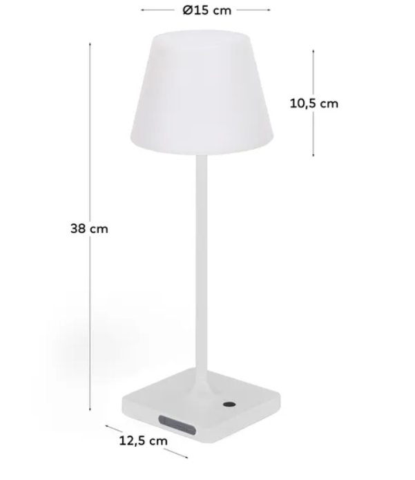 Lámpara de mesa de exterior Benissa blanco