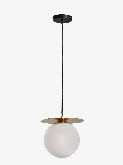 Lámpara esferica de techo Jasmine de latón y cristal