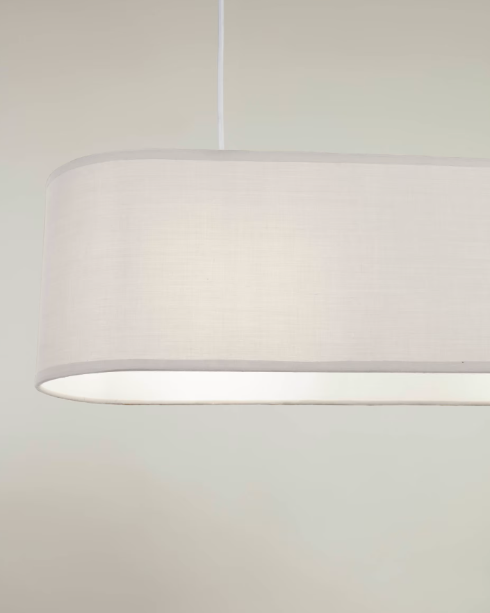 Pantalla lámpara de techo blanco 20x75 cm