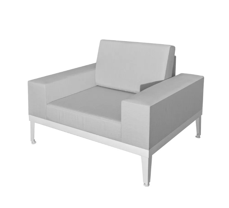 Sofa 1 plaza Luana aluminio 110x90x67 cm