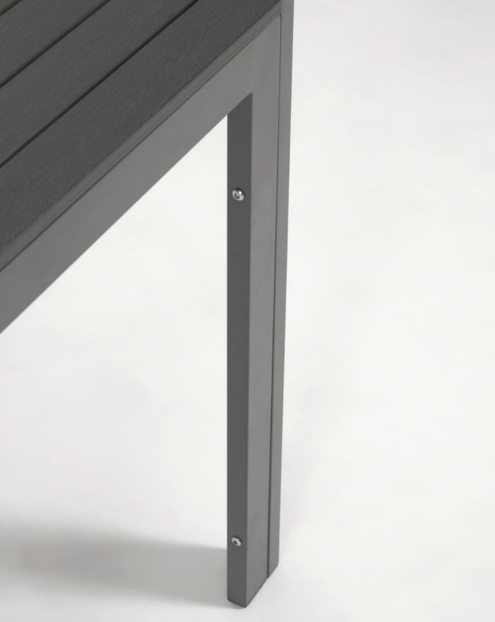 Mesa de exterior Stella aluminio negro 140x70cm