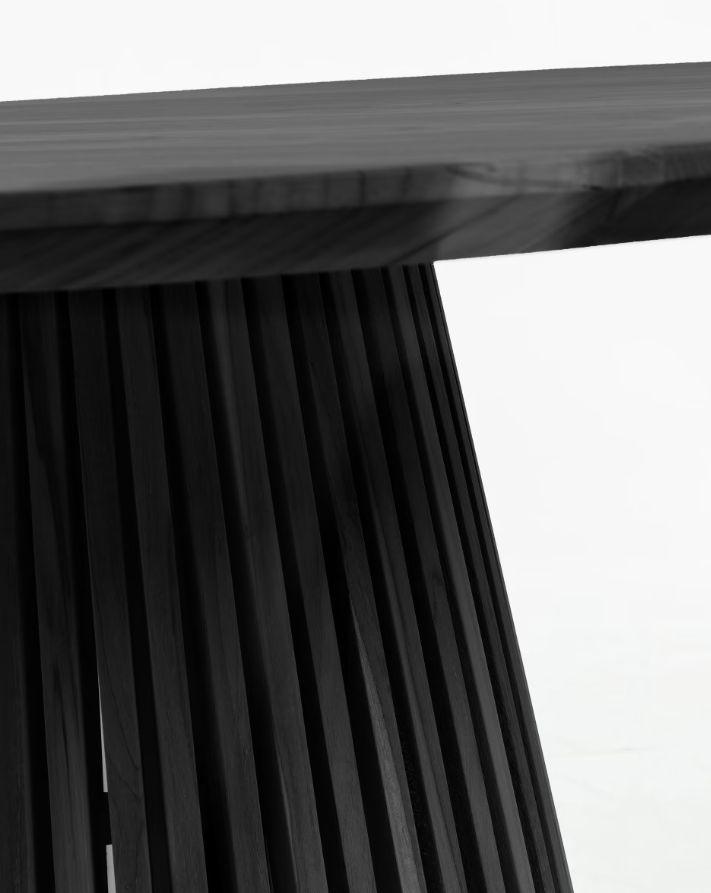 Mesa redonda Art madera de mindi negro 90 cm