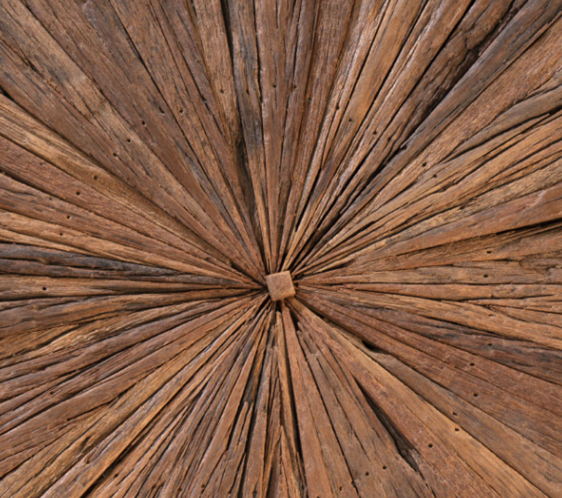 Mesa centro Tarak redonda madera y hierro 70cm