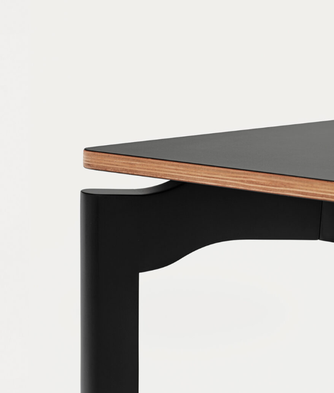 Nicola mesa de diseño haya contrachapado negro 180 cm