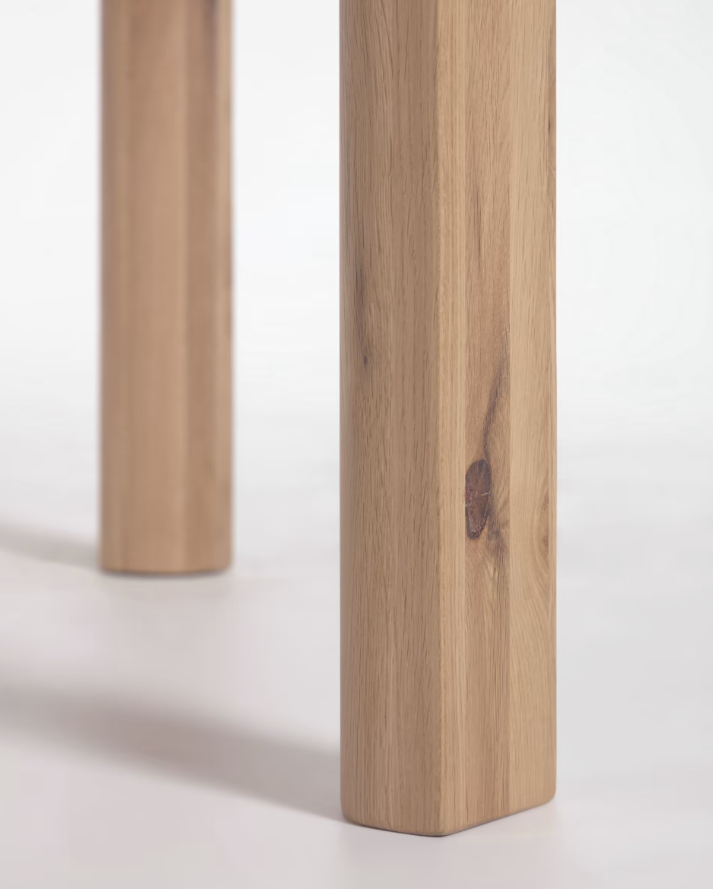 Mesa extensible redonda Hoffman roble y madera maciza 120(170)x120cm