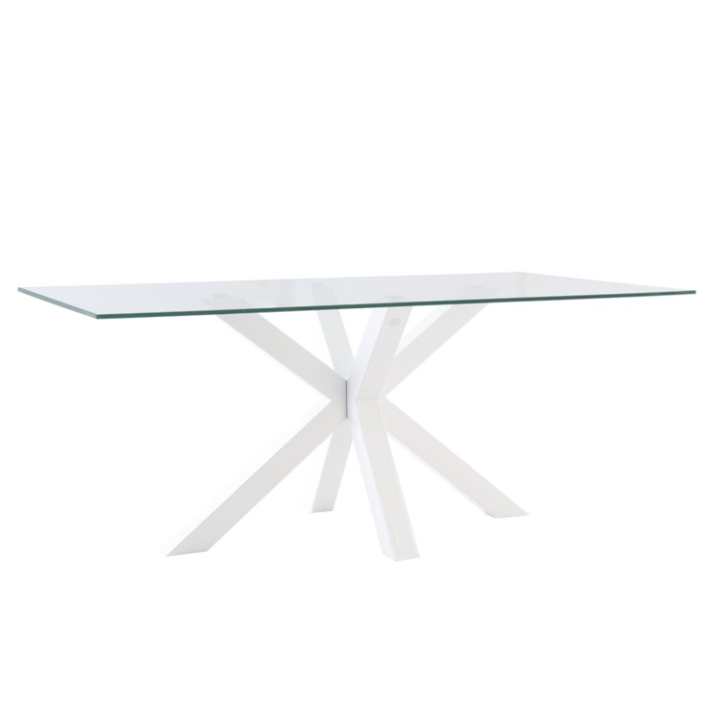 Mesa de comedor Demi cristal blanco 200x100cm