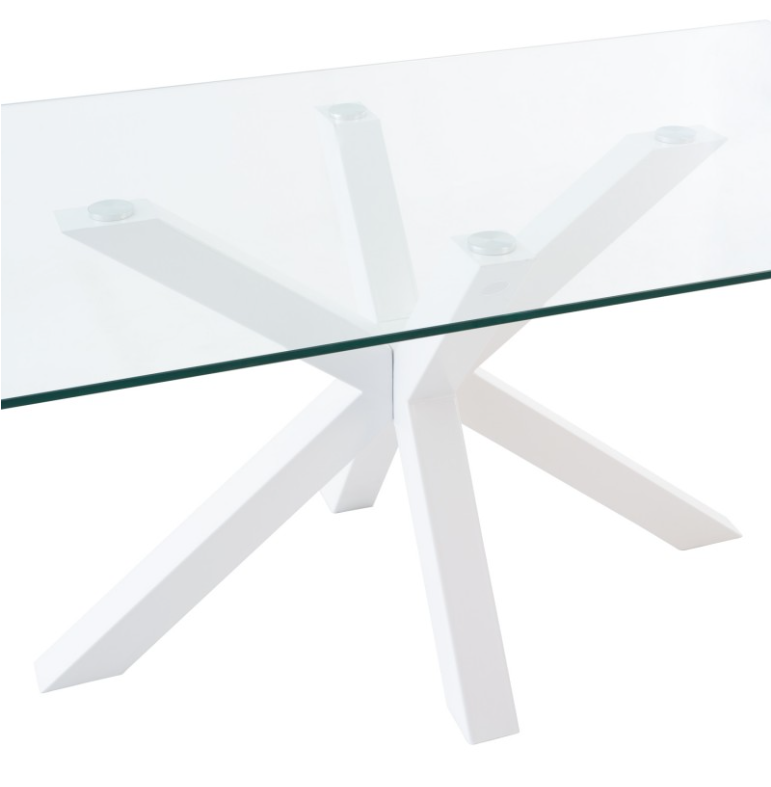 Mesa de comedor Demi cristal blanco 180x100cm