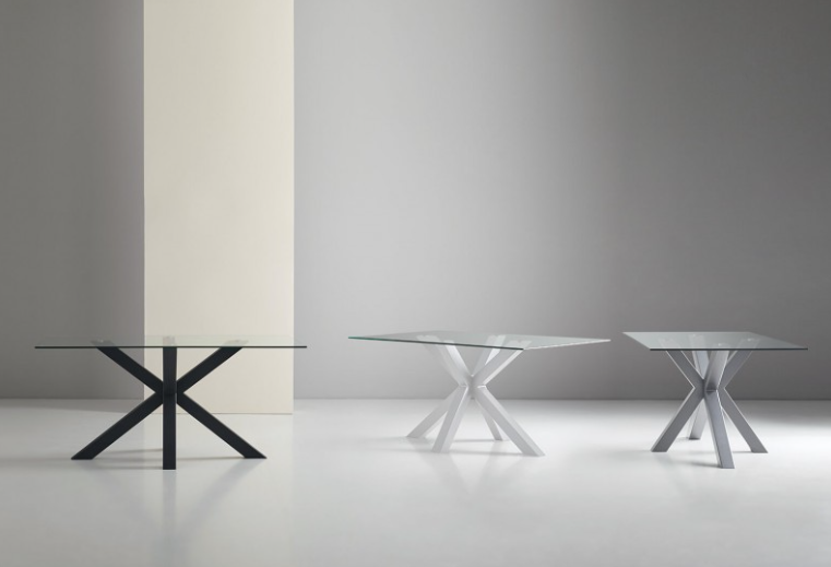 Mesa de comedor Demi cristal blanco 180x100cm