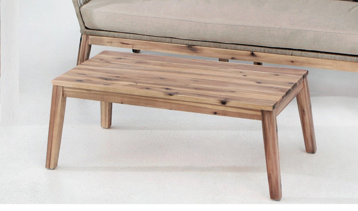 Set sofas Bellano cuerda trenzada beige madera acacia