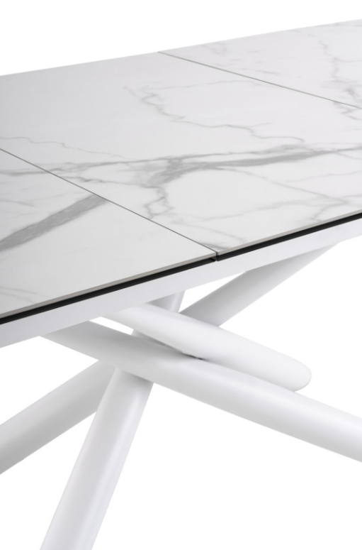 Mesa extensible Ness mármol blanco 160/220 cm