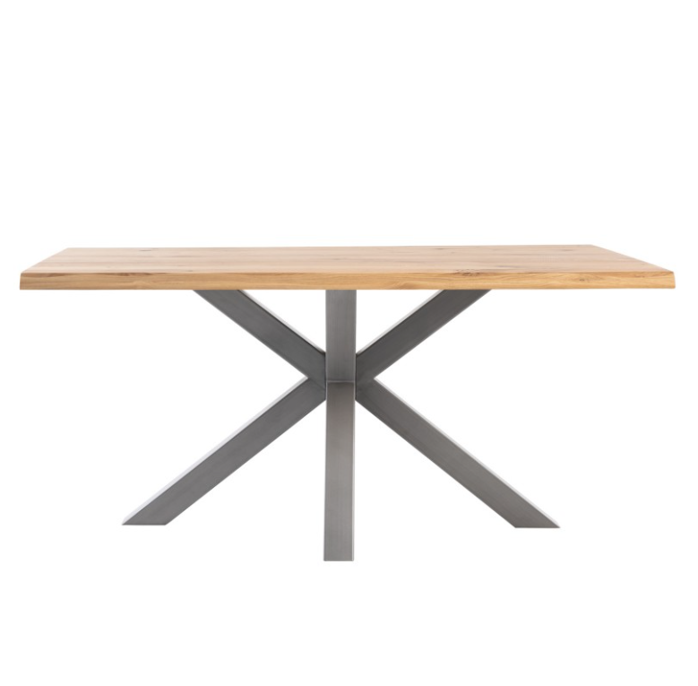 Mesa de comedor Grace madera de roble gris 160 cm