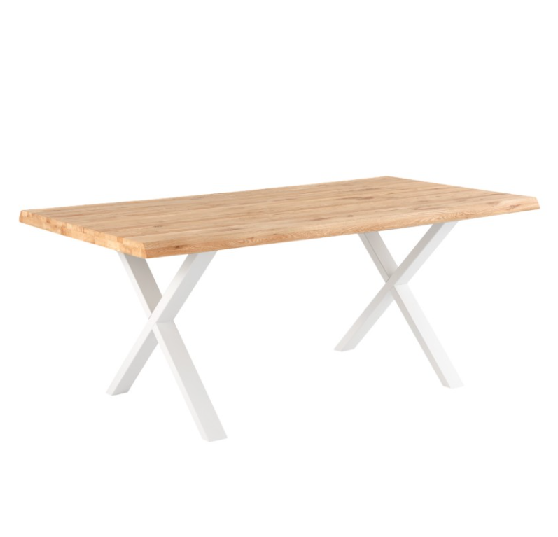Mesa de comedor Corine madera de roble blanco 140 cm