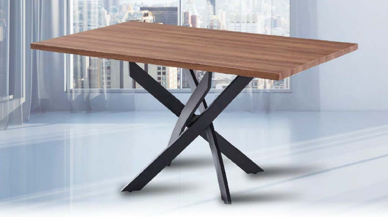 Mesa rectangular Nely efecto madera nogal 140x90