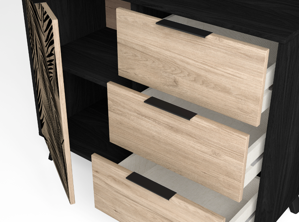 Mueble auxiliar Palmera en madera claro 92x40cm