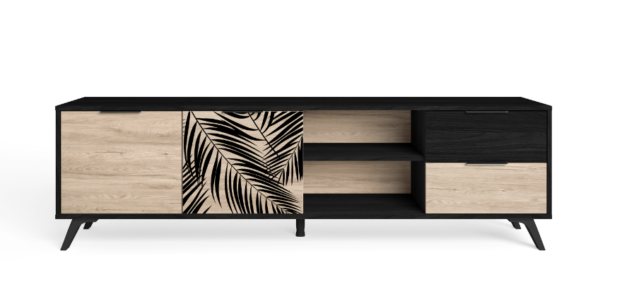Mueble TV Palmera en madera claro 180x40cm
