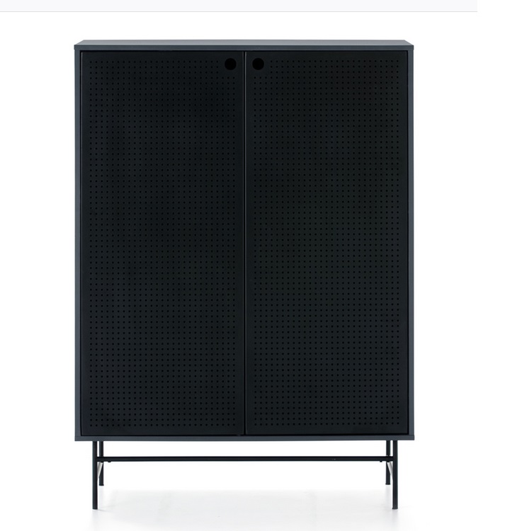 Mueble aparador alto industrial Punto metal negro azul 150x93