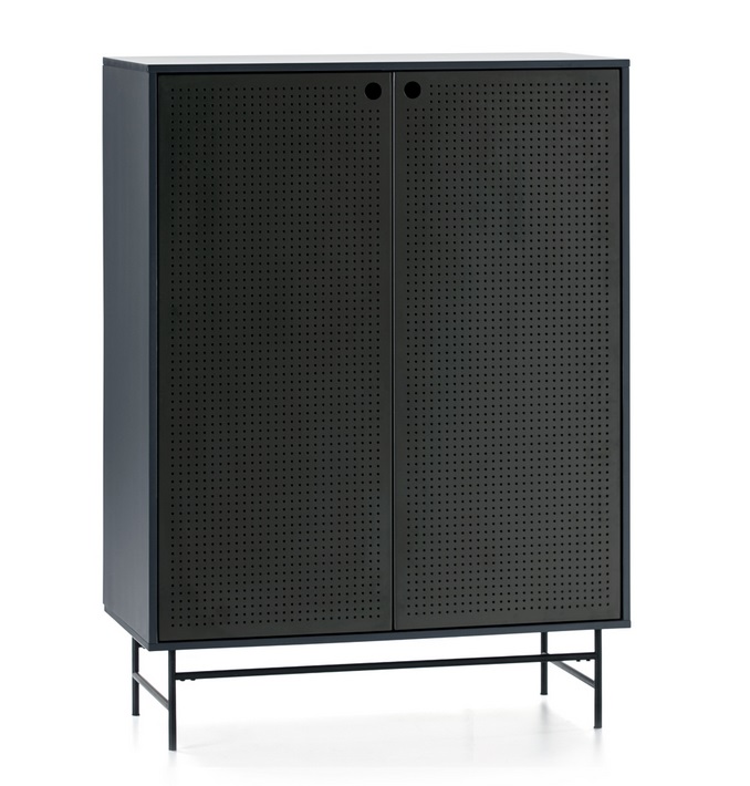 Mueble aparador alto industrial Punto metal negro azul 150x93