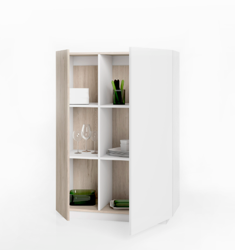 Mueble auxiliar Udine en color blanco y sahara 90x126cm