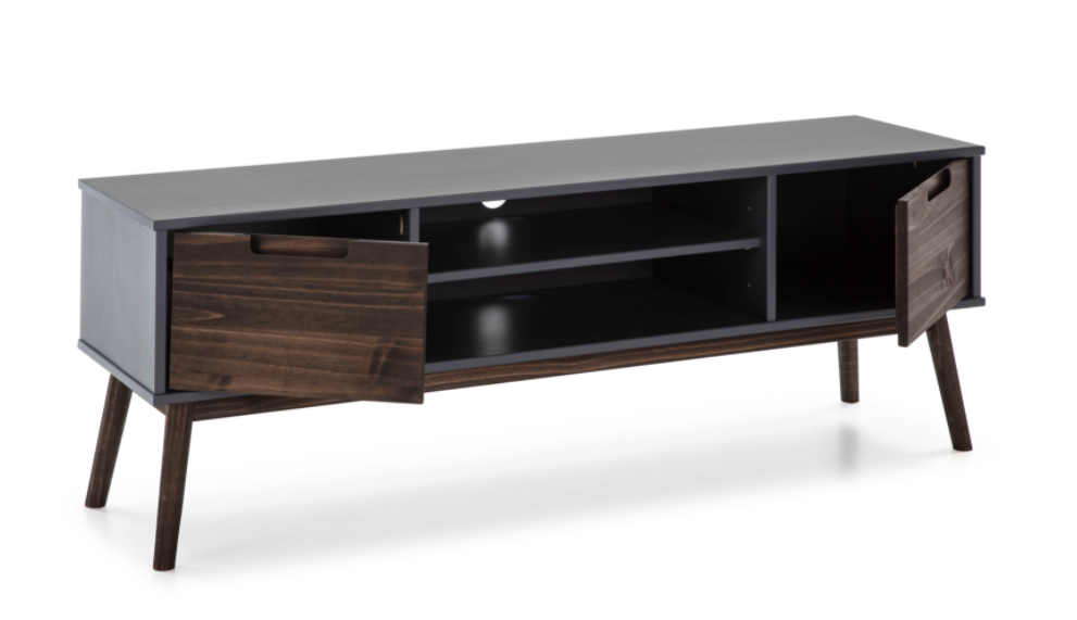 Mueble TV Nussa madera de pino gris antracita