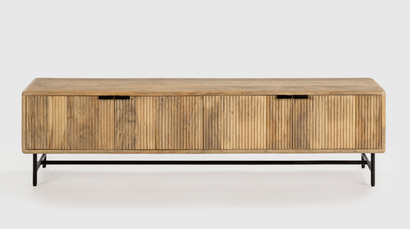 Mueble TV artesanal Mundara madera mango 145x40cm