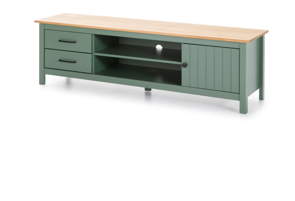 Mueble TV Miranda madera de pino verde 158 cm
