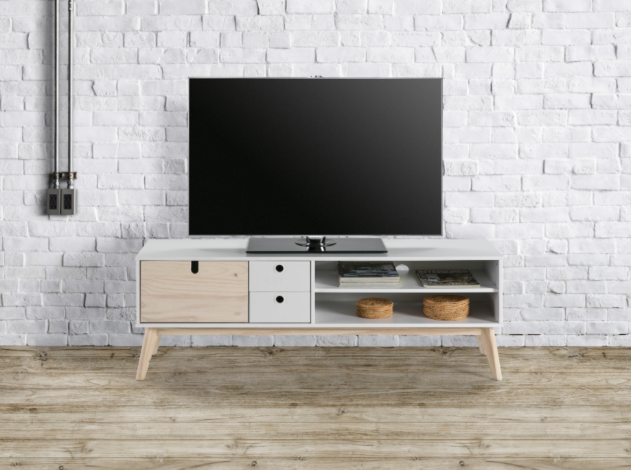 Mueble TV 140 cm Blanco y Nordic Idoia 