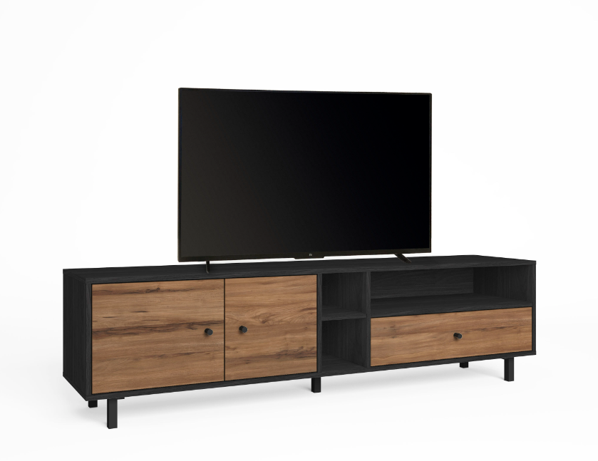 Mueble TV Roald en madera grafito 180x40cm