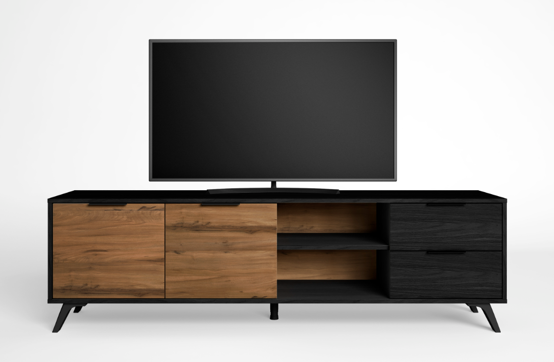 Mueble TV Noe bocamina nogal 180x53cm