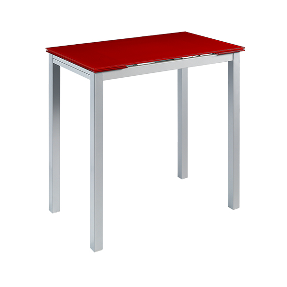 Mesa de cocina alta extensible Sintra Porto cristal rojo PI-037A 