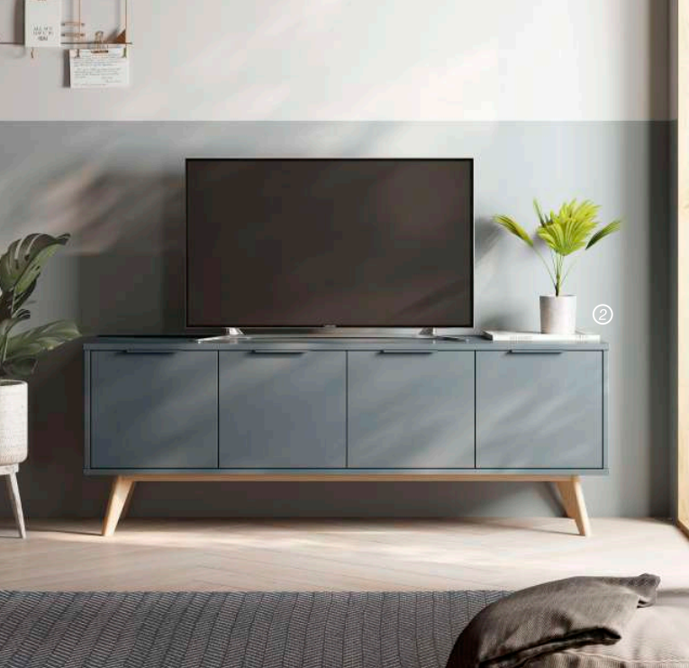 Mueble TV Lavis madera de pino verde kaki 140x52cm